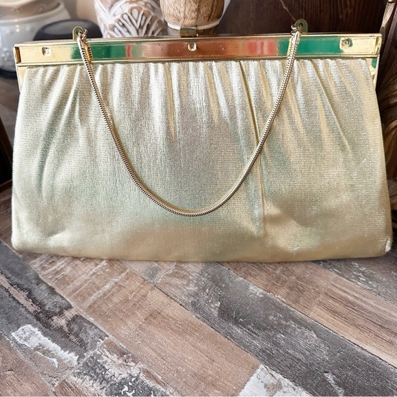 Vintage Harry Levine gold lamé purse - Picture 1 of 6
